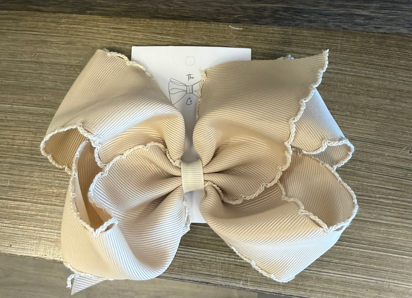 Tan Moonstitch Bow