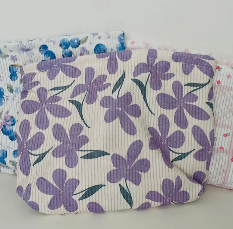 Purple Floral Cosmetic Bag