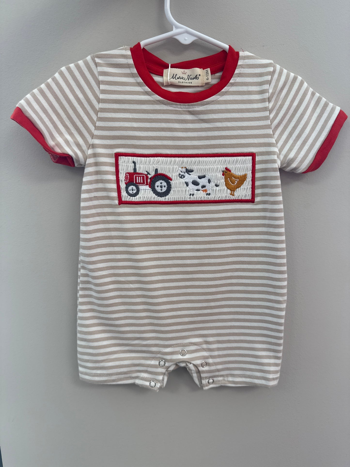 Stripped Chicken Feed Romper