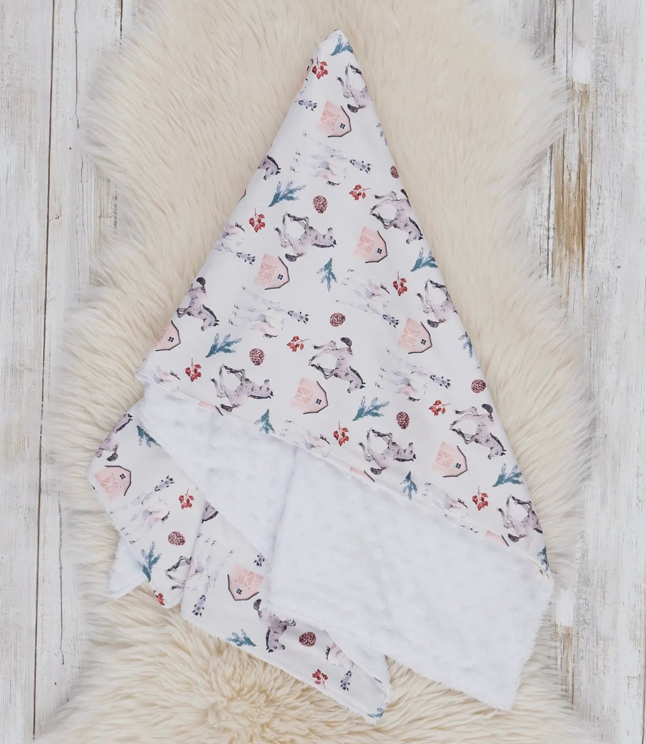 Equestrian love minky blanket