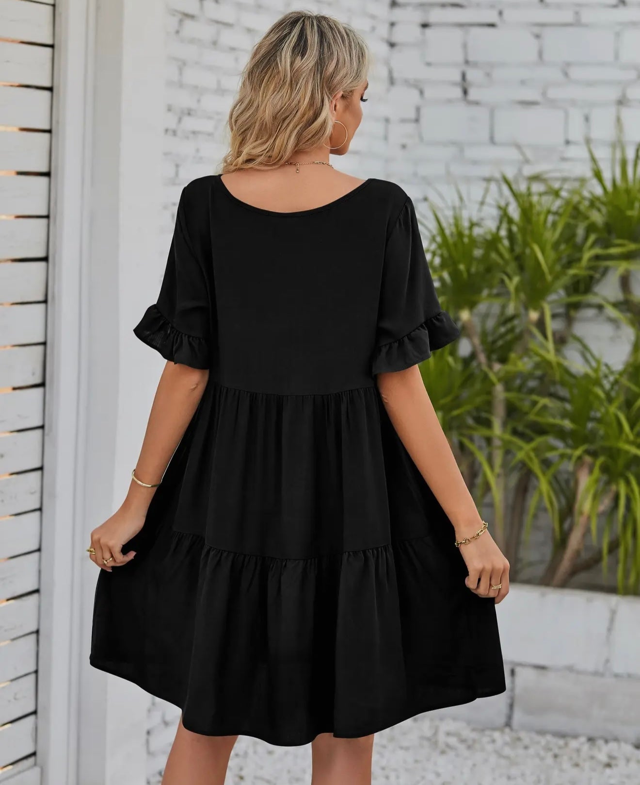 Casual v neck dress