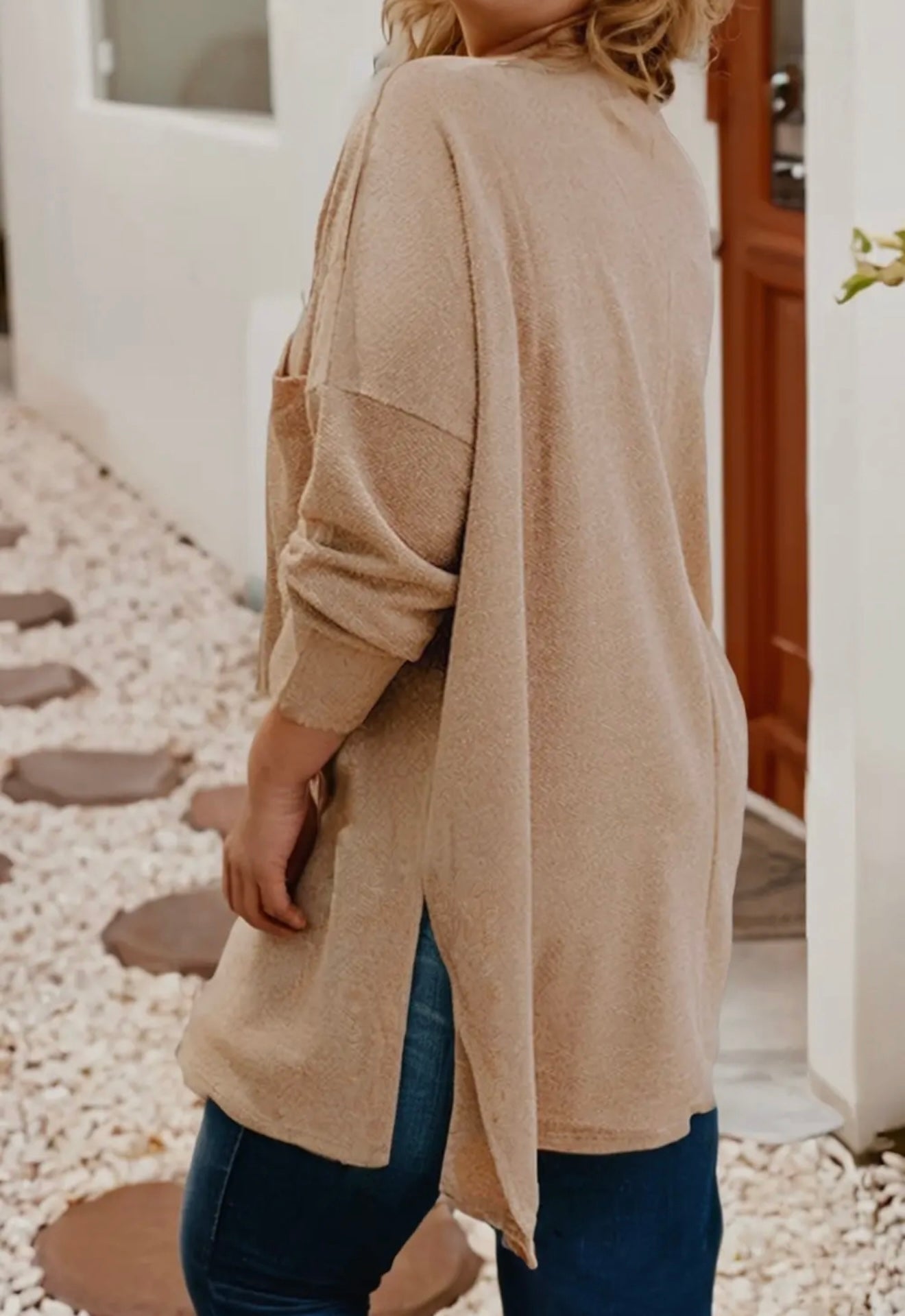 Plus size long sleeve tunic top