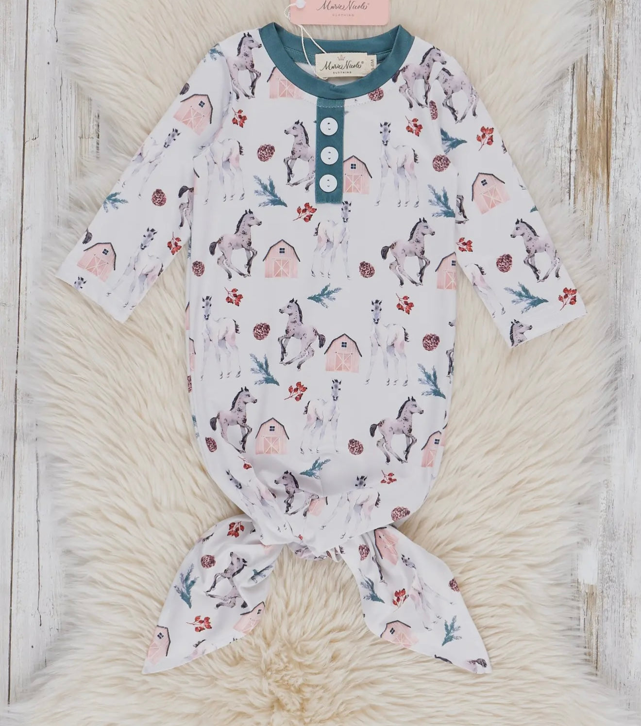 Equestrian love knit gown 0-3m