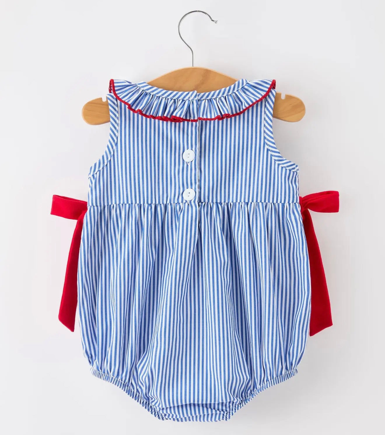 Rylee Faith Flag Embroidered Bow Bubble
