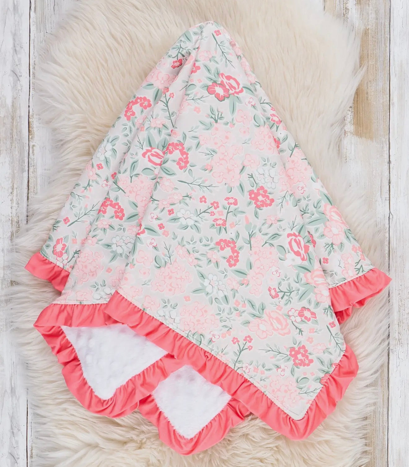 Rosebud minky blanket