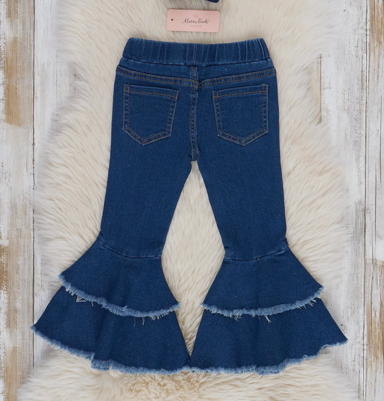 Tiered denim bell bottoms