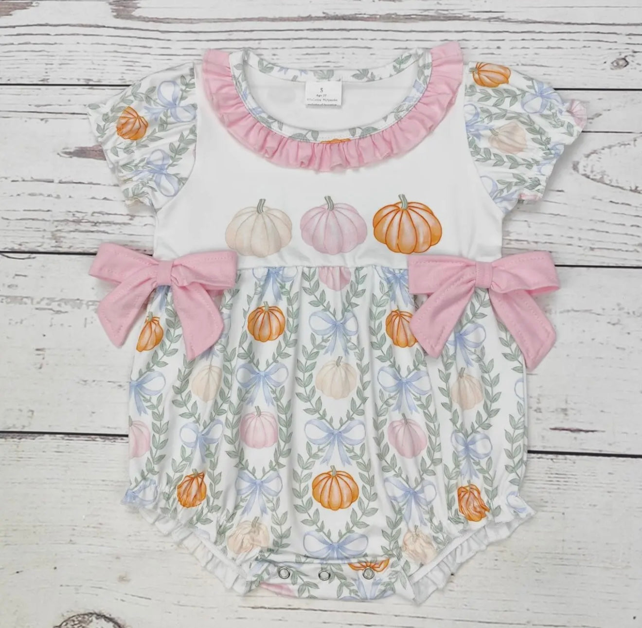 Pumpkin print bow bubble