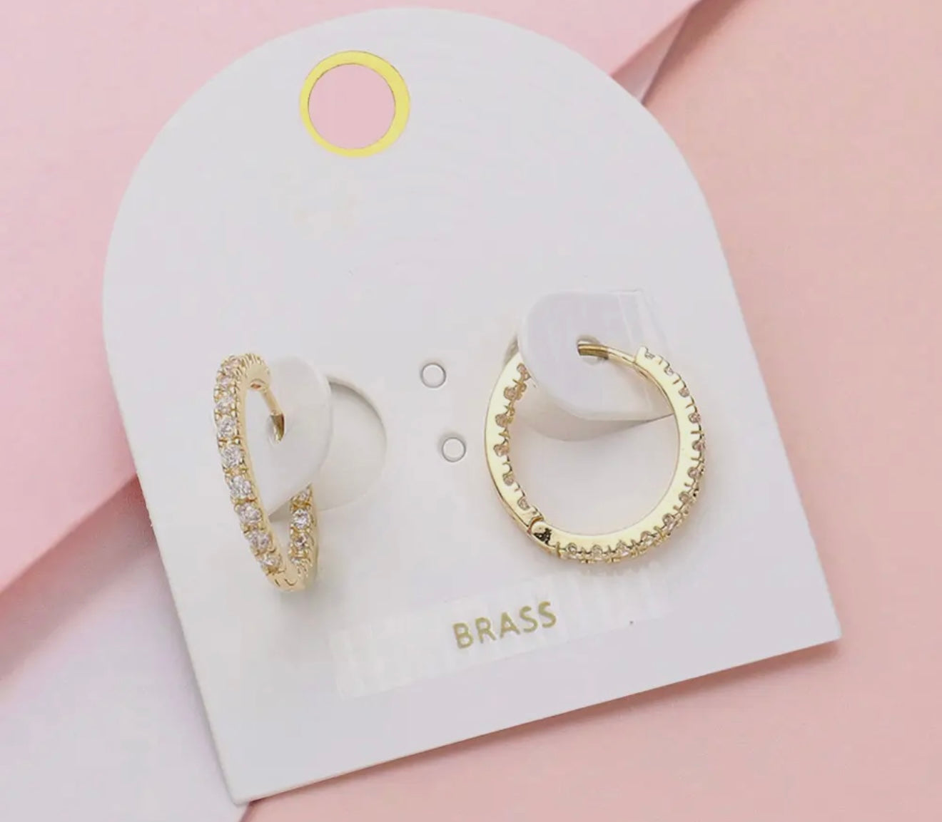 Small gold stone paved hoops