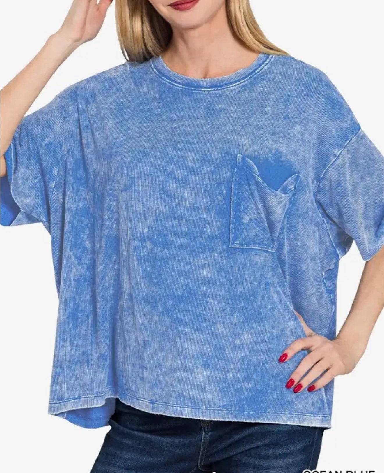 Washed pocket tee