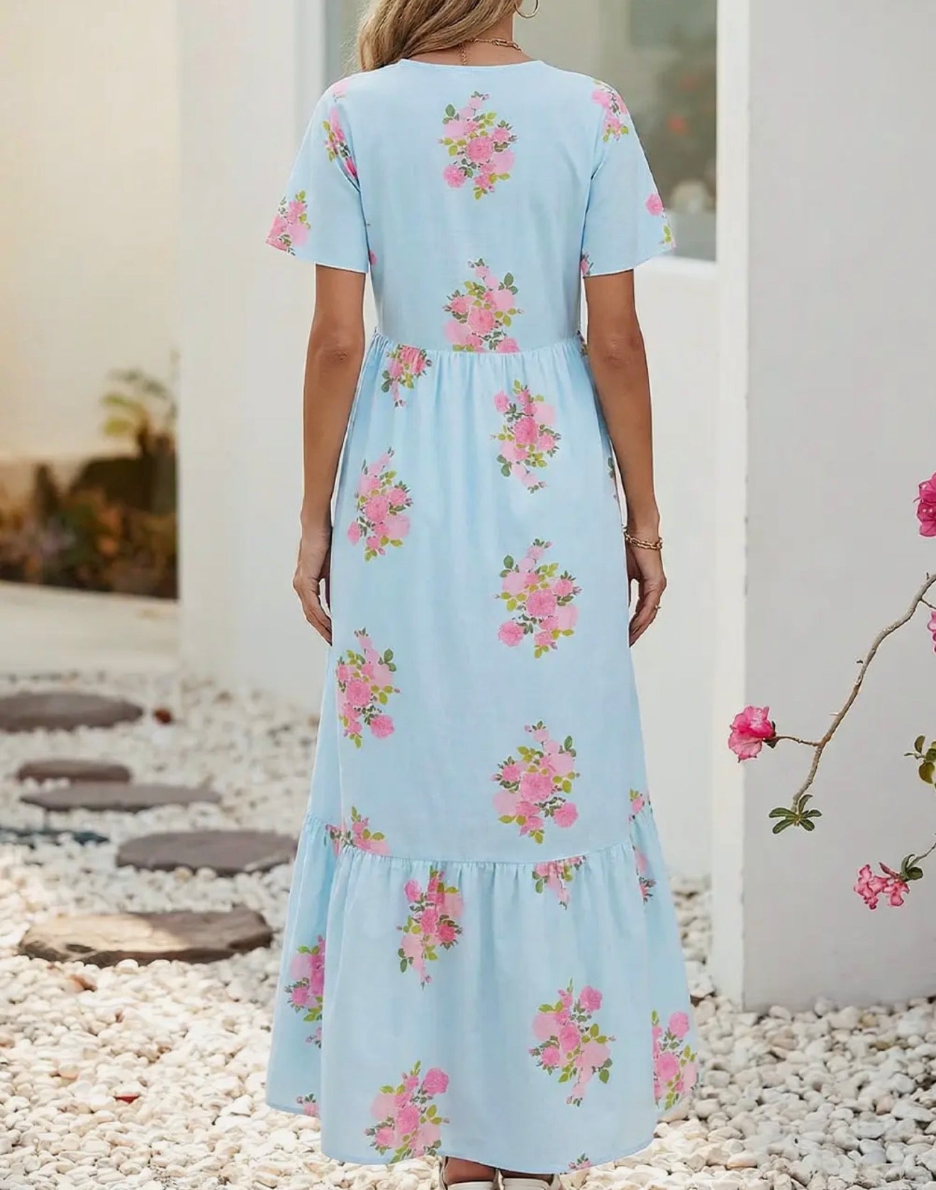 Blue Floral Maxi Dress