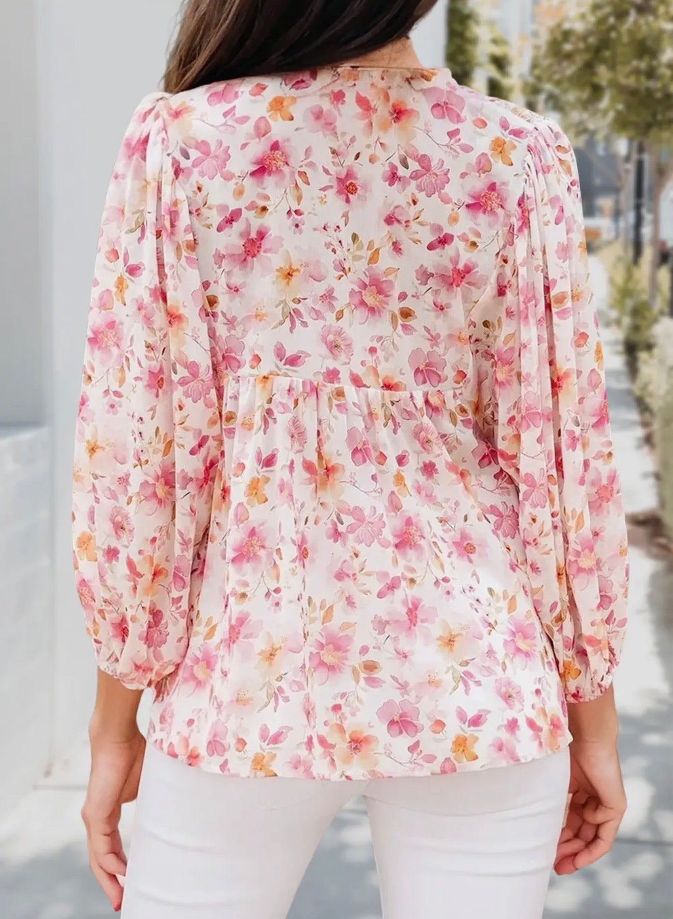 The Laura Floral Tassel blouse
