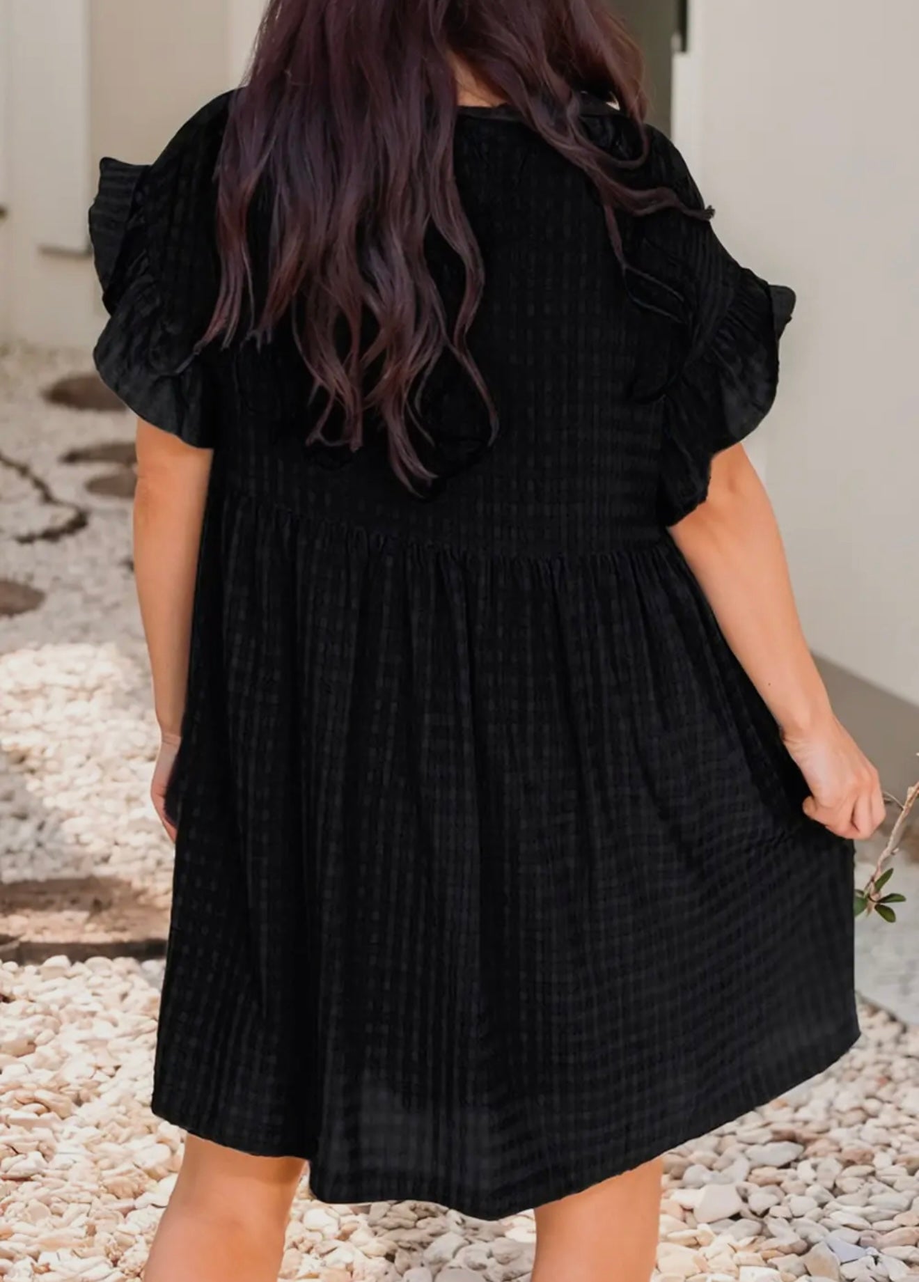 Black Plus Size Mini Dress