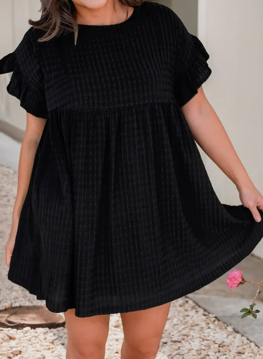 Black Plus Size Mini Dress