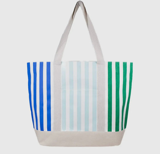 Beach Bag Blue/green Stripes