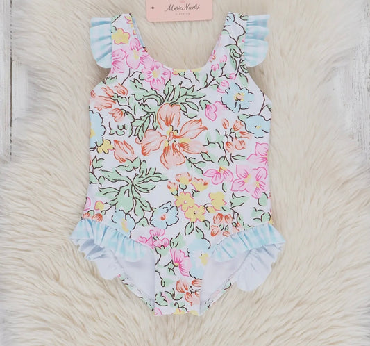 Ruffle Floral Swimsuit