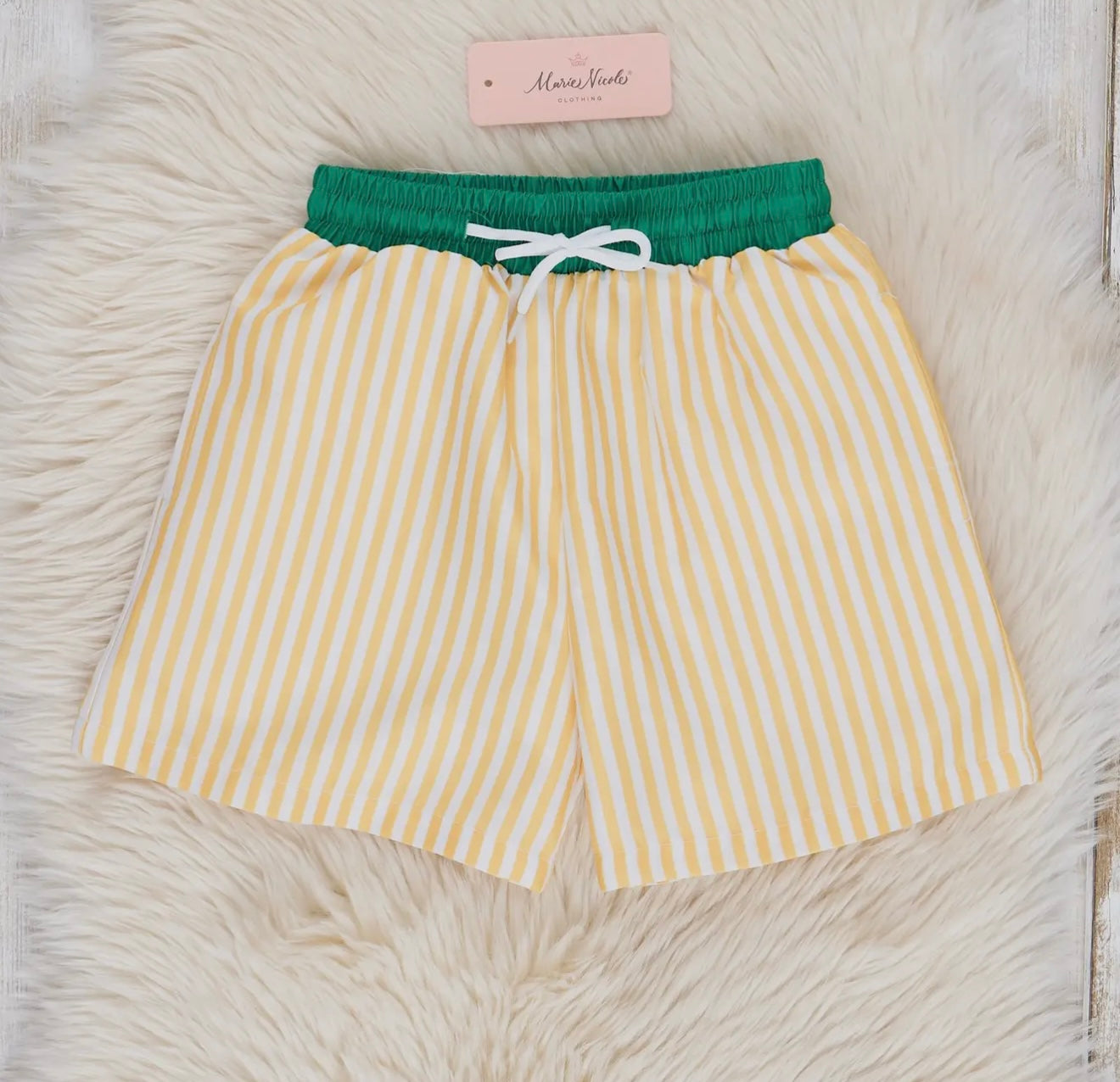 Green And Yellow Stripped Swimsuit