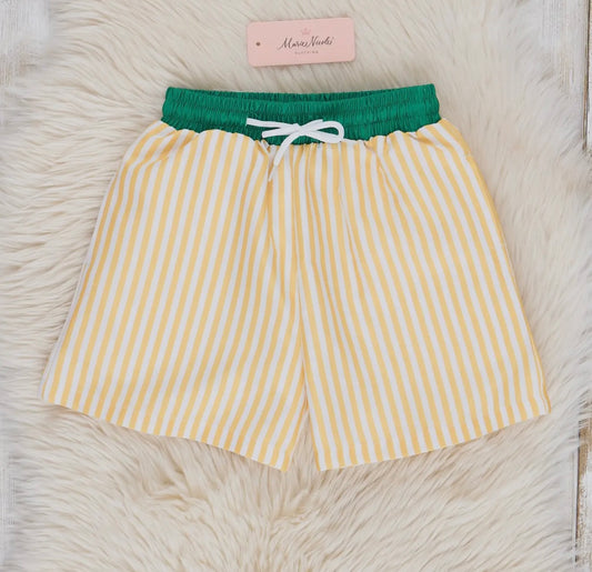 Green And Yellow Stripped Swimsuit