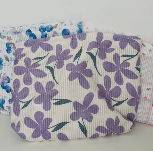 Purple Floral Cosmetic Bag