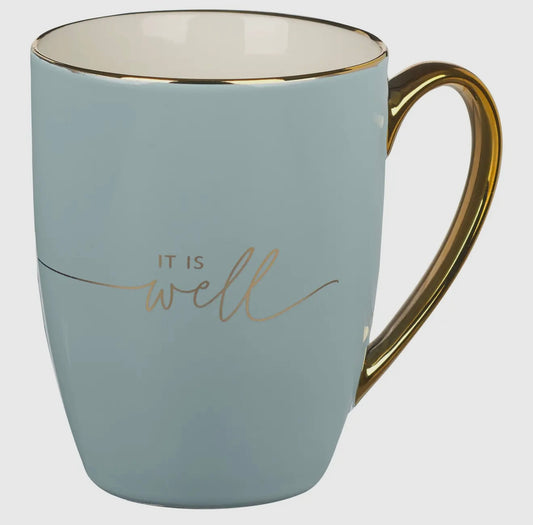 Blue And Gold it is well mug