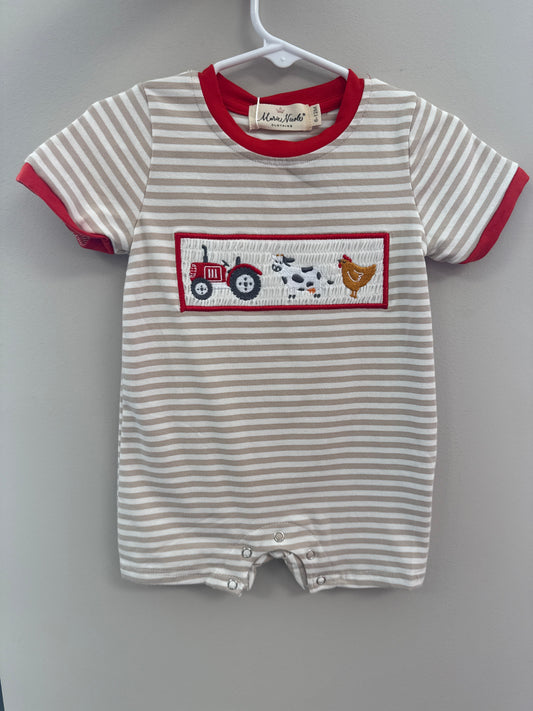 Stripped Chicken Feed Romper