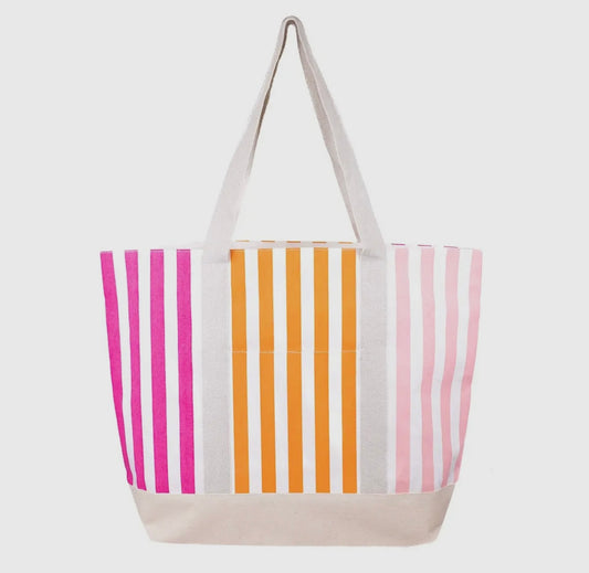 Beach Bag Pink/orange Stripes
