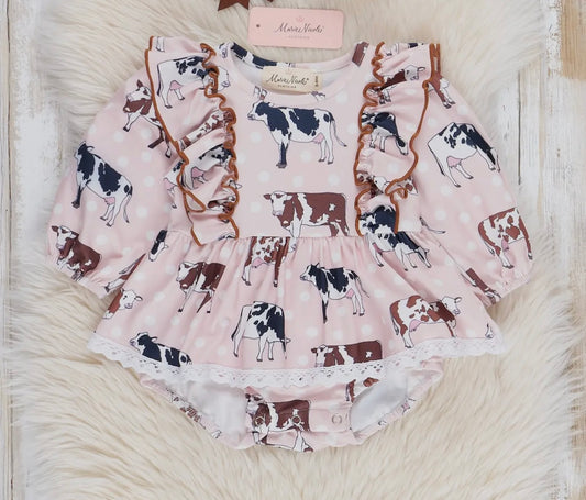 Brown cow ruffle bubble
