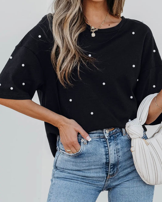 Pearl Black Crewneck Tshirt