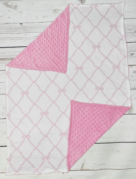 Pink Bow Baby Blanket