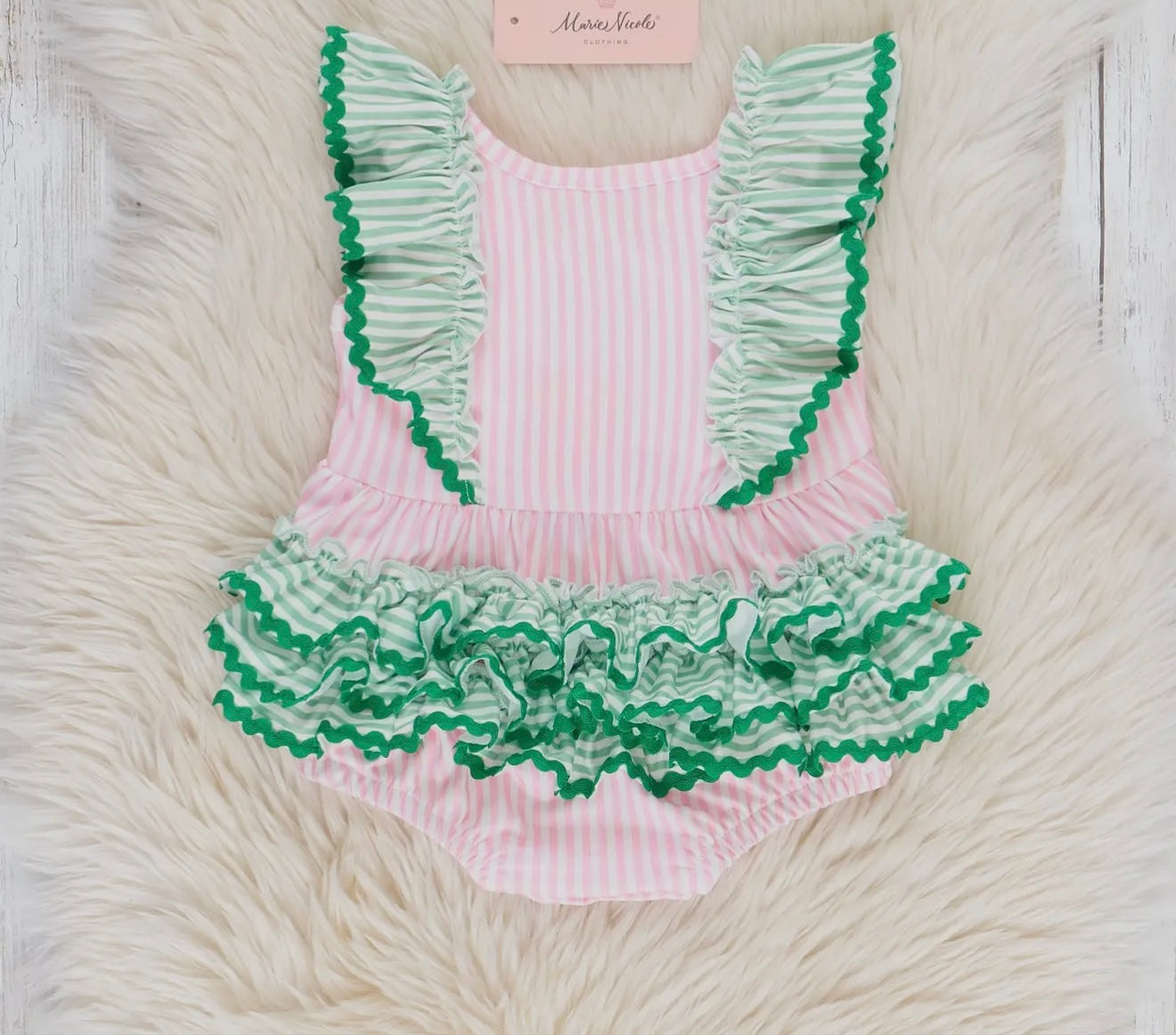 Striped Watermelon Pop Ruffle Bubble