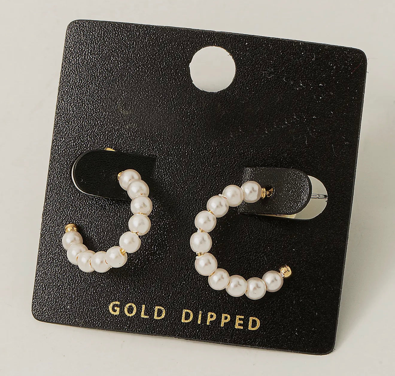 Gold dipped pearls hoop earrings