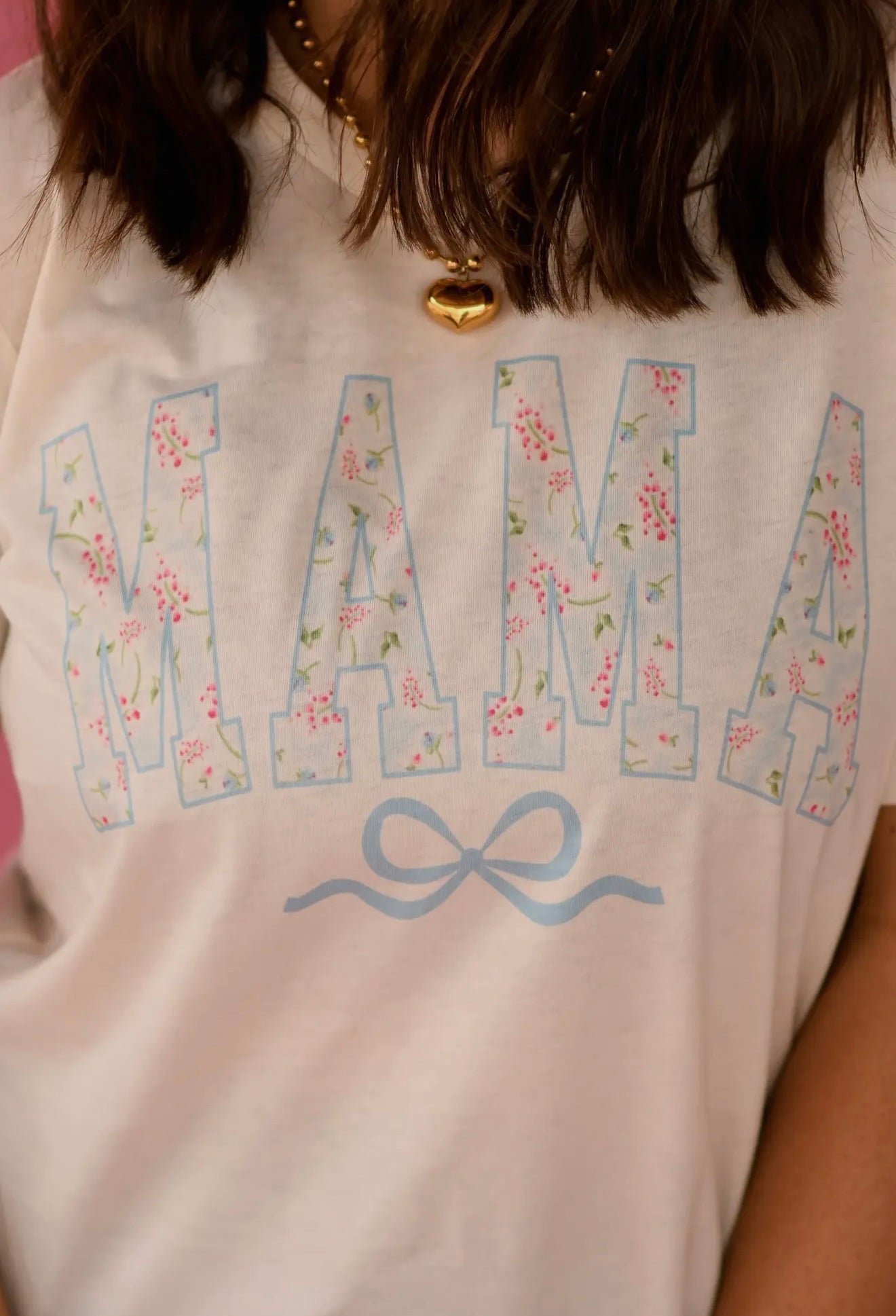 Blue Floral Mama Tshirt