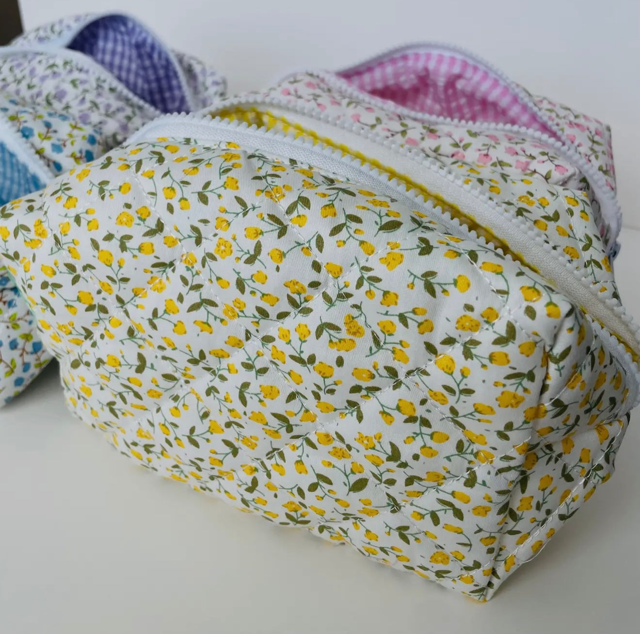Spring Floral Cosmetic Bag yellow