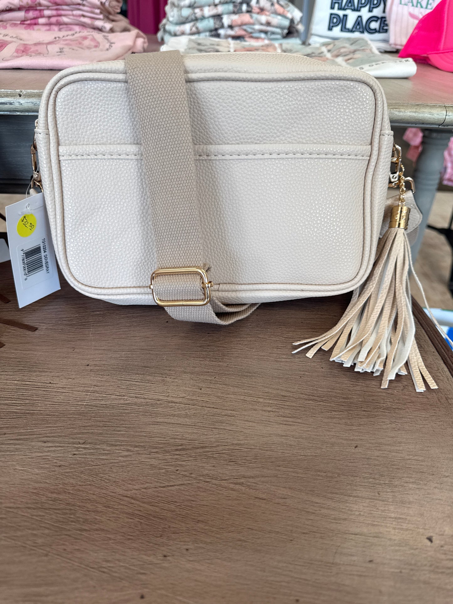 Crossbody Bag W Tassel- Dove