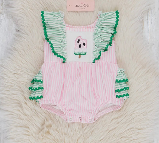 Striped Watermelon Pop Ruffle Bubble
