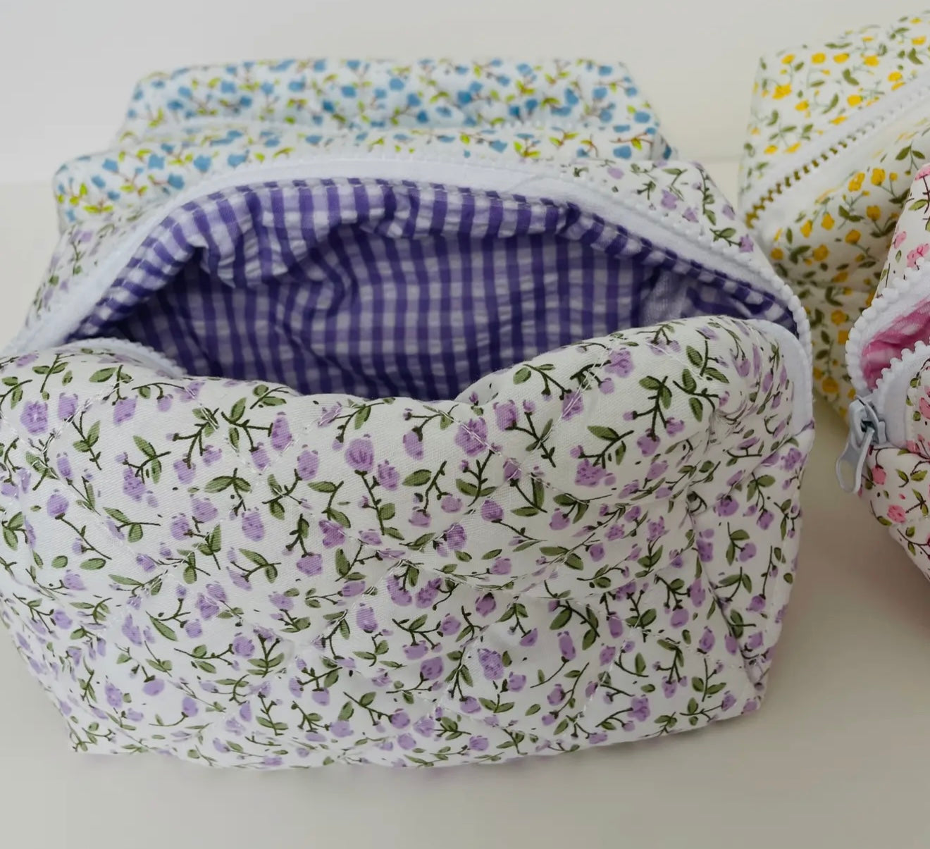 Spring Floral Cosmetic Bag purple