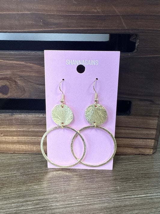 Gold Hoop Disk Earrings