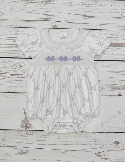 Baby Girls Purple Bow Bubble