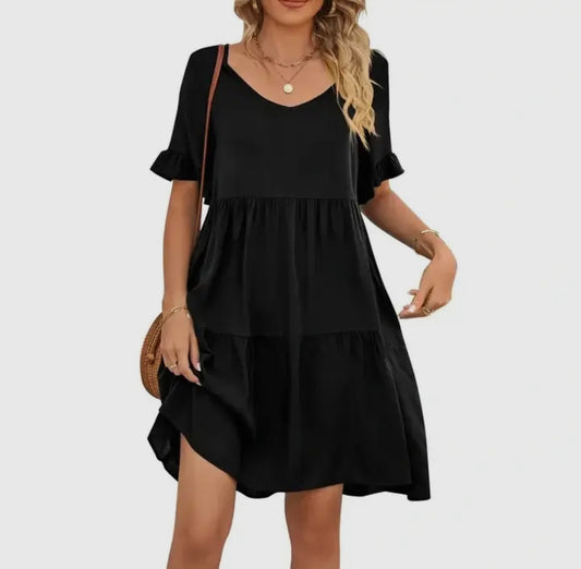 Casual v neck dress
