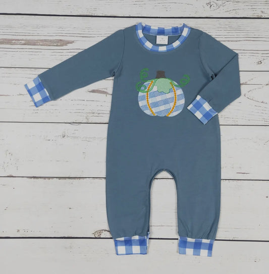 Boys pumpkin appliqué romper