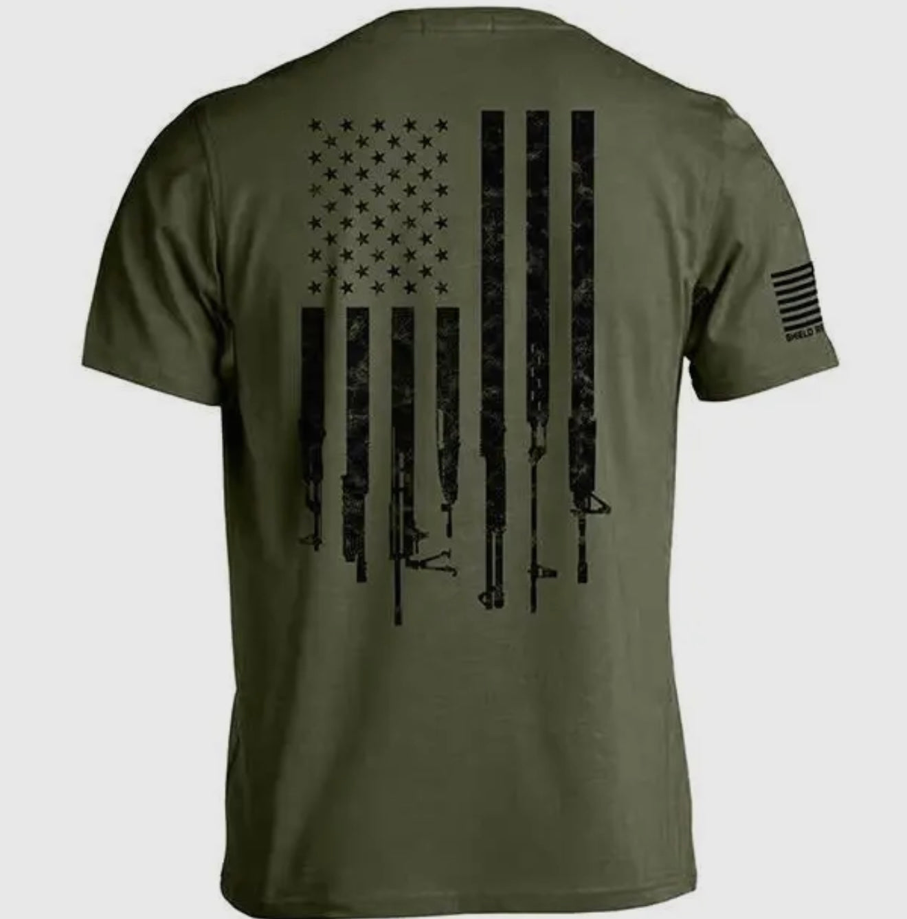Army Green Firearm Flag Tshirt
