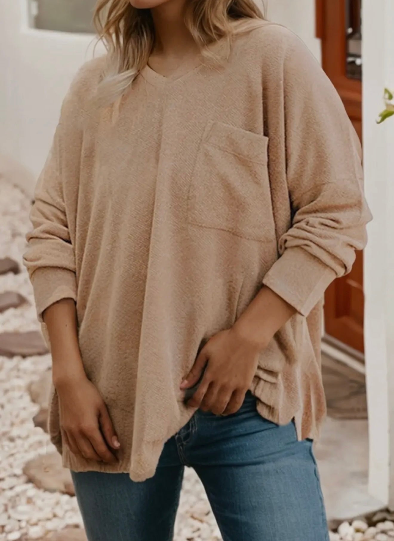 Plus size long sleeve tunic top