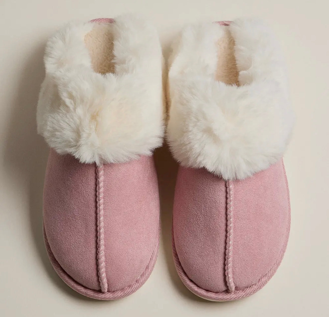 Pink suede slippers