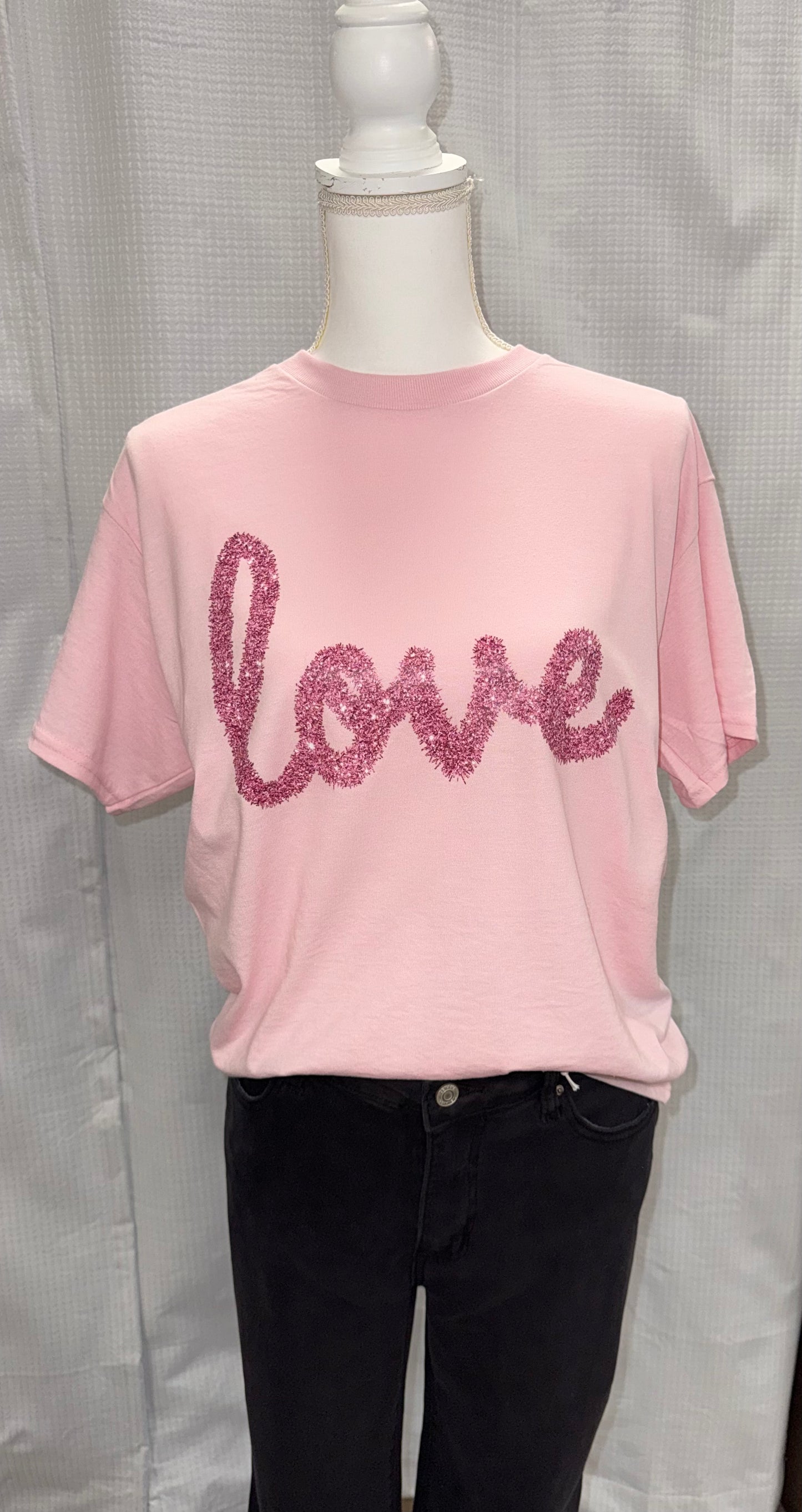 Love faux tinsel tee