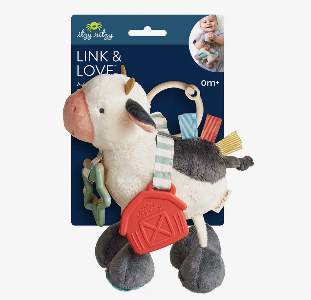 Itzy Ritzy Cow Link and Love Activity Plush