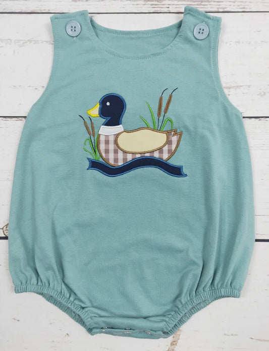 Duck appliqué cotton romper