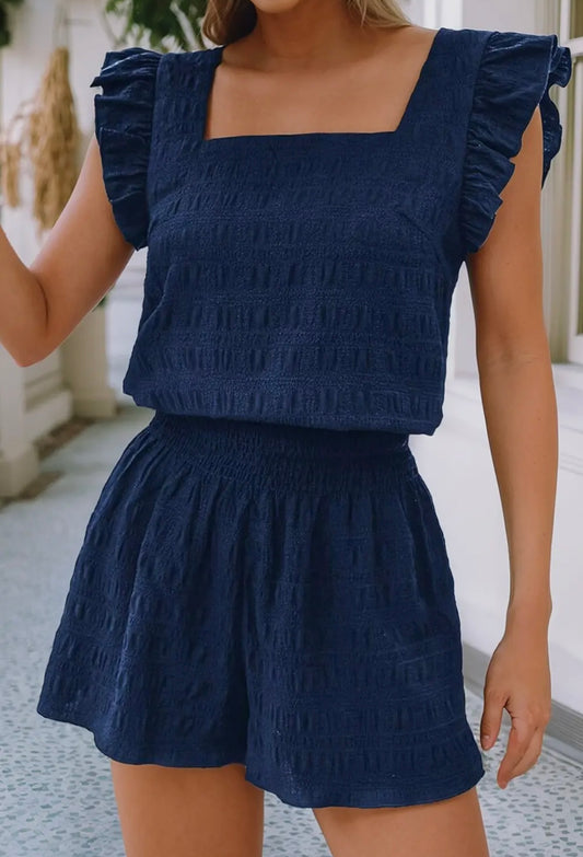 Textured square neck set