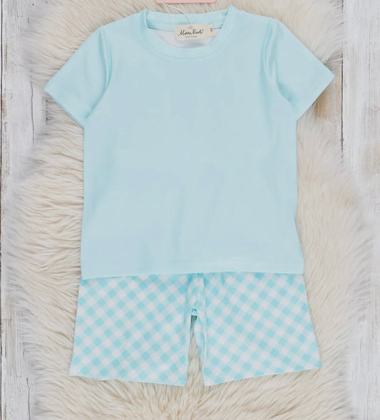Powder Blue Gingham Outfit