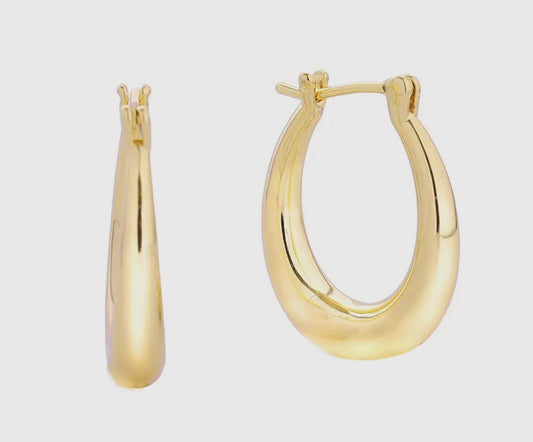 14k gold mini oval hoops