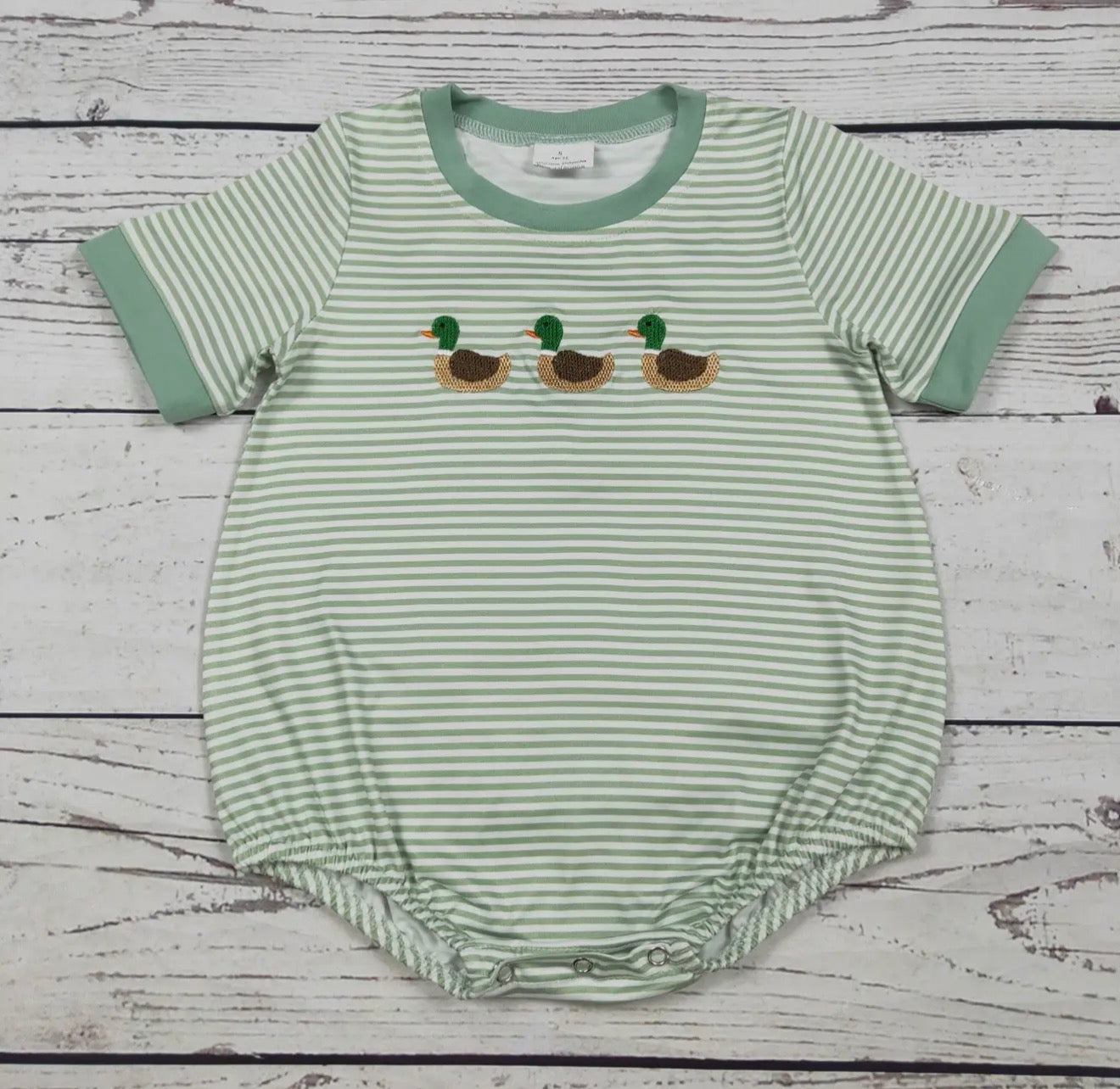 Green striped duck bubble