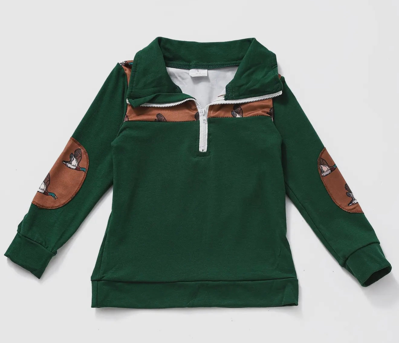 Kids green duck pullover